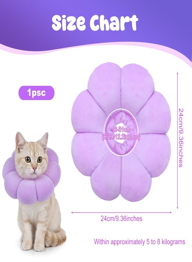 Hpmjz Cat Cone Collar Comfy Flower Style Elizabeth Collar Soft Waterproof Cat Recovery Collars Stop Licking Scratching After Surgery Cute Adjustable Lightweight Kitten Collars for Cats Kittens Small Dogs - Image 2